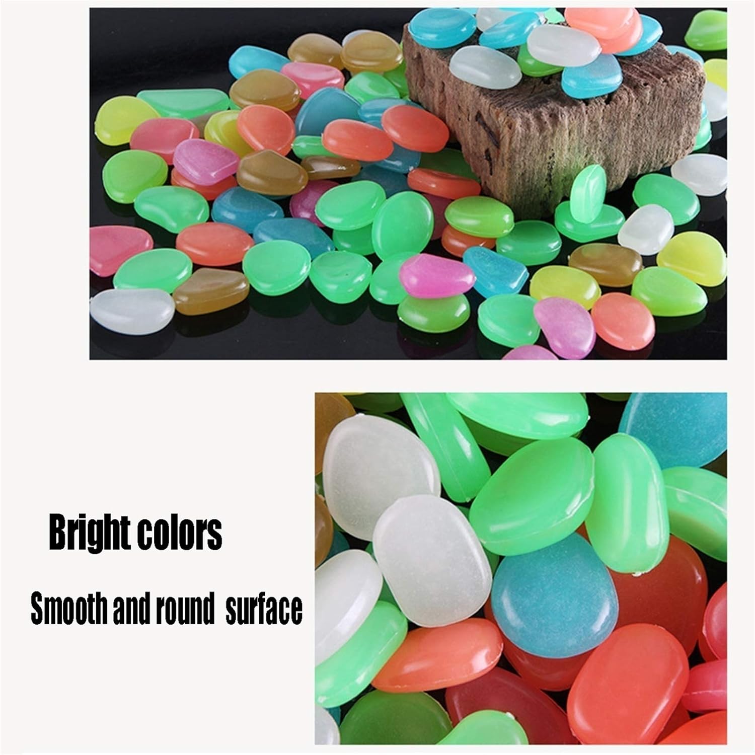 Glowing Stone Blue Glowing Stones, Pebbles Glowing in The Dark, Indoor and Outdoor Park Garden Sidewalk Aquarium Decoration (Size : 400PCS)