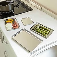 Vista 4 de TeamFar Baking Sheet Set of 4, 16/12.5/10/9.3 Inch Stainless Steel Baking Pan Tray Cookie Sheet, Non Toxic & Healthy, Rust Free & Easy Clean