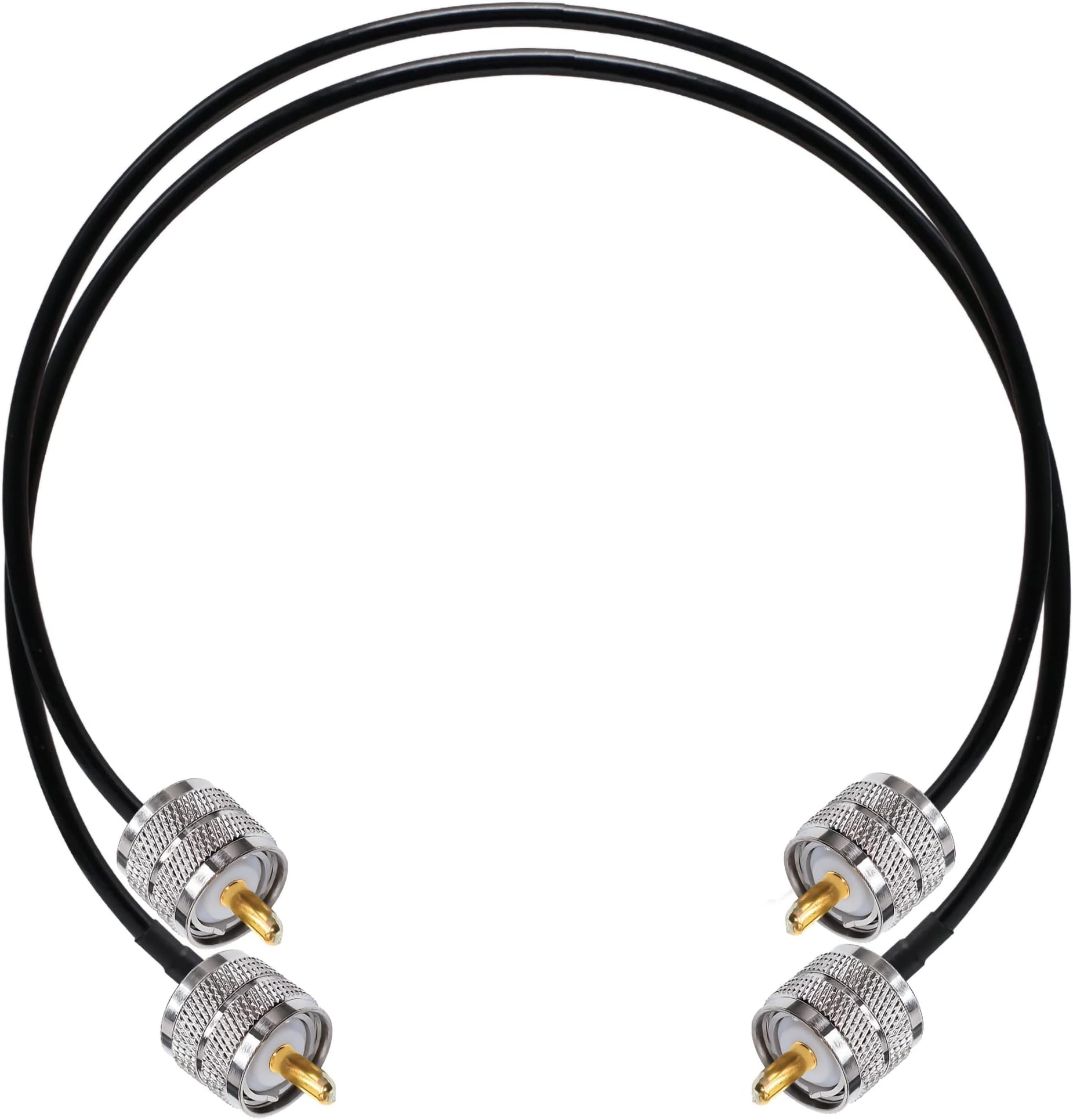 UHF Male to UHF Male Coaxial Cable 20inch 2pcs