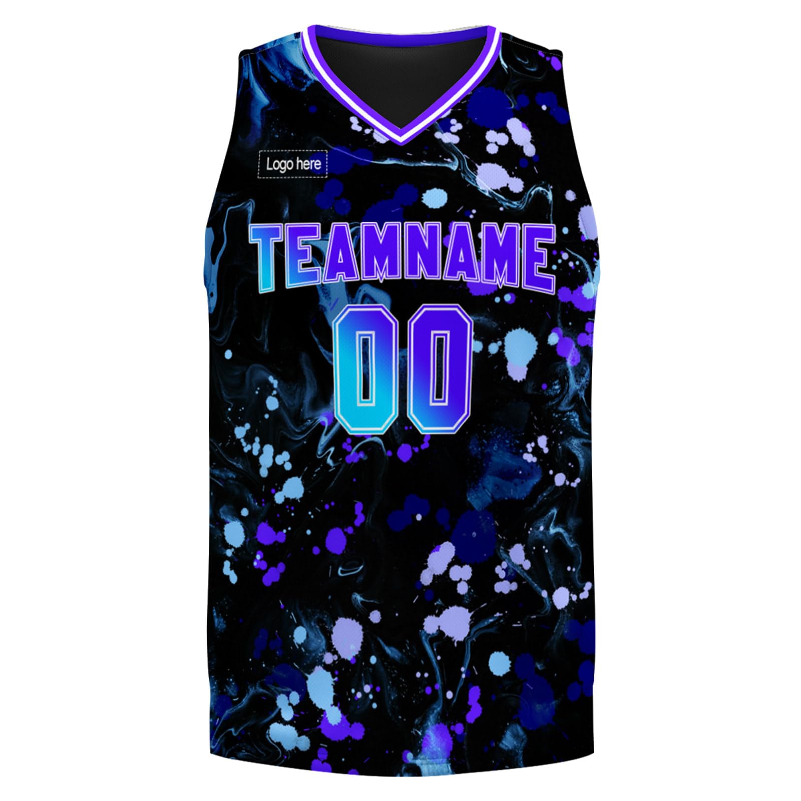 Onegam Custom Basketball Jersey for Men Women Youth, Hawaiian Printed Name Number Athletic Sports Practice Uniform Black Purple