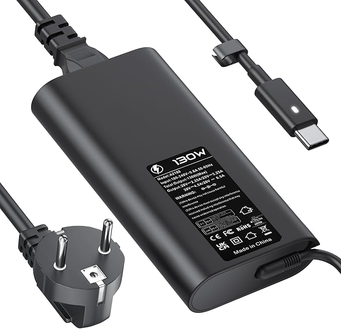 130W USB C Power Supply for Dell Laptop Charging Cable for Dell XPS 15 2-in-1 9575 9500 XPS 17 9700 Precision 5530 2in1 5550 5750 3550 3551 3560 Latitude 7410 7310 7210 9410 9510 5420 5520 5510 Typ...