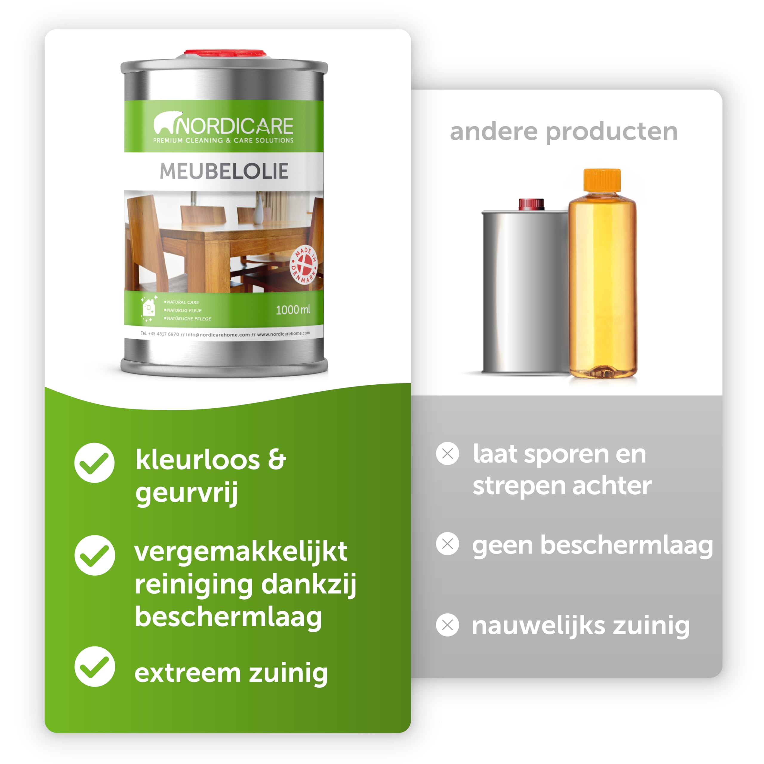 OLI-NATURA Scandic-Oil For Furniture (1l) Natural Raw Wood Effect Oil - Solvent-Free, Invisible Wood Oil for Furniture & Stairs Made of Light Softwood and Hardwood - Oak, Ash, Maple, Fir