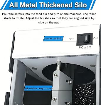 Digital Screw Counting Machine with Hopper, Automatic Screw Arranger for 1.0-5.0mm Diameter Screws, 0-9999 LED Display Electric Counter for Assembly Line