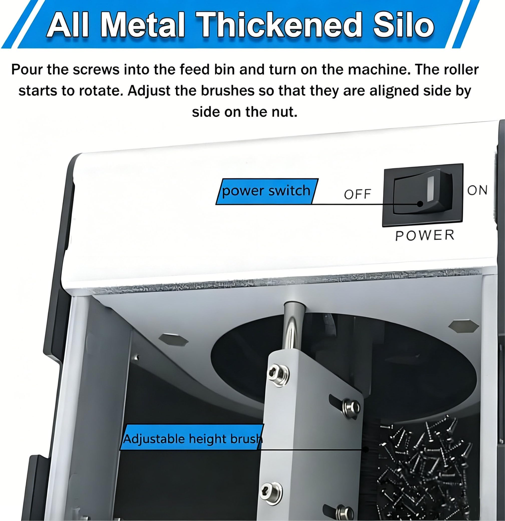 Contadora eléctrica de Tornillos 110V/220V - Pantalla LED, riel Ajustable de 1,0 a 5,0 mm, Herramienta Industrial para la organización y el conteo eficiente de Tornillos.