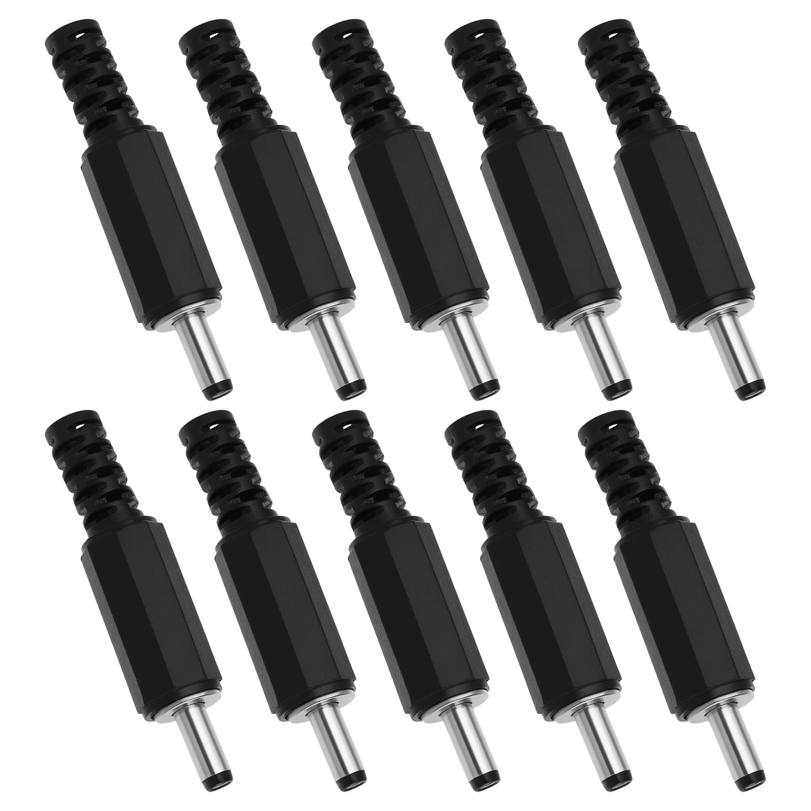 SING F LTD 10pcs DC Power Plug DC1.3x3.5mm Male Plug ABS Coaxial Connector Adapter 1.3mm x 3.5mm DC Power Jack for Small Electronics Projects Tablet Charging Connectors