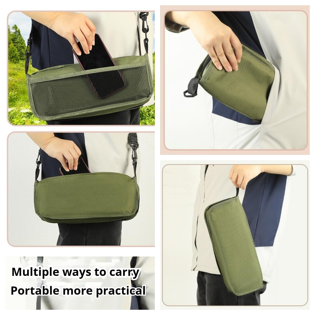 Sgabello Pieghevole Da Zaino/Sgabello Da Escursionismo Portatile - Sedia Da Campeggio Leggera, Sedia Da Pesca Pieghevole Per Esterni, Sgabello Pieghevole Ultraleggero (Green Large+ Small)