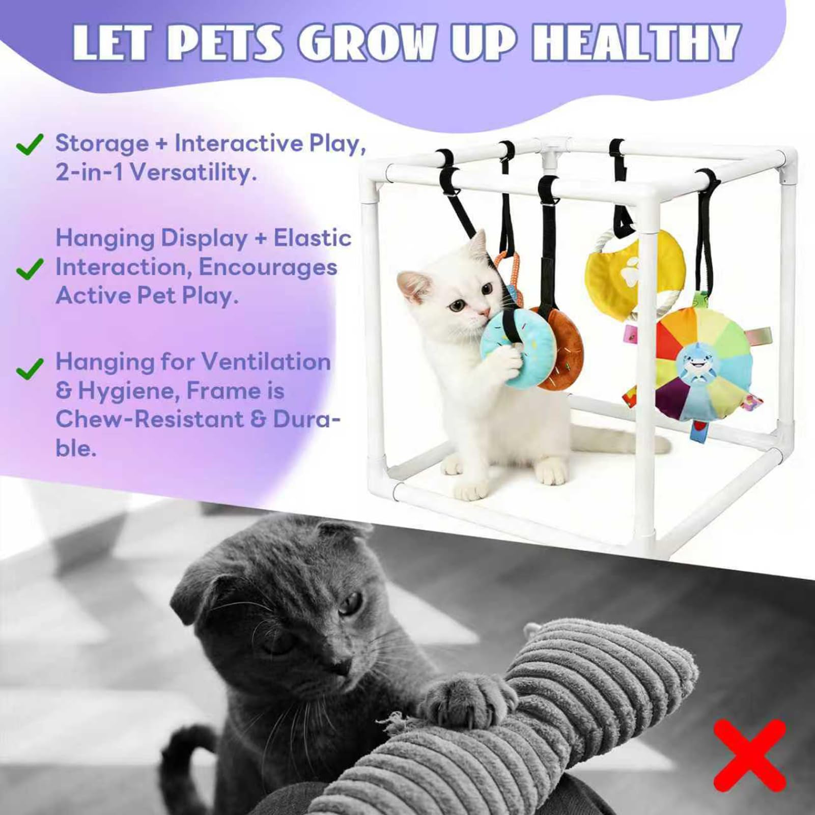 Gimnasio De Juego para Cachorros Centro De Actividades Interactivas con 5 | Juguetes Interactivos para Cachorros Para en Puerto de Coche Fuente de Alimentación Videojuegos Hogar y Viaje