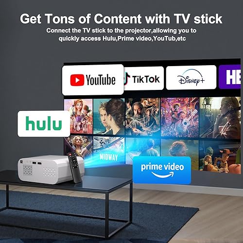 Miniatura 4 de Proyector P7 Pro, proyector portátil 4K con WiFi y Bluetooth 1080P, corrección trapezoidal eléctrica, NetflixPrimeVideo YouTube, proyector de