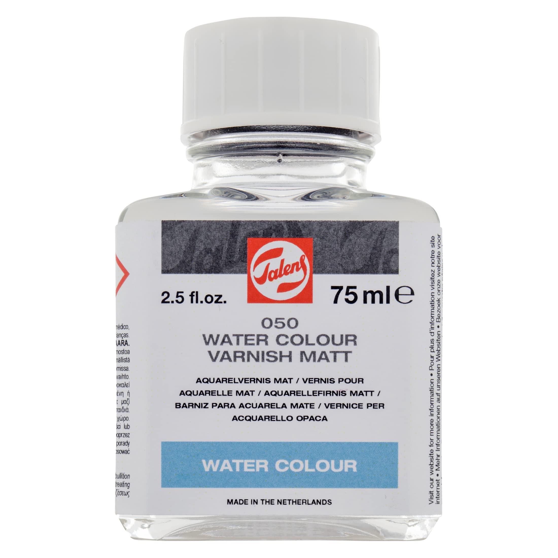 Talens Matt Watercolour Varnish 050 75 ml (24285050), White, 6