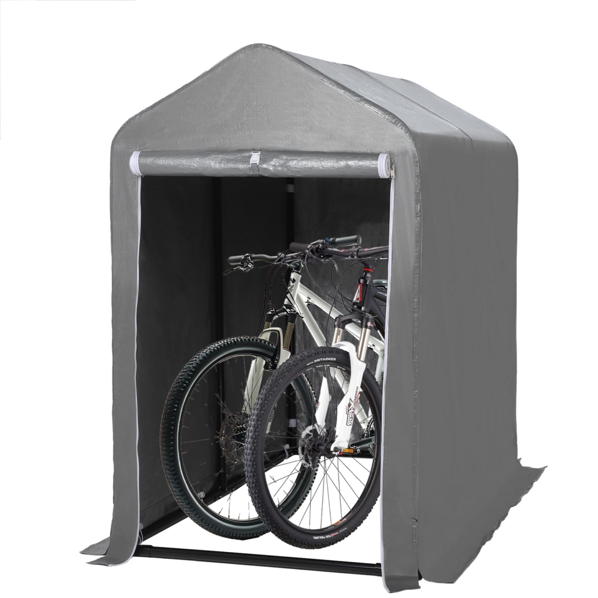 自転車ガレージ グレー 165x158x221cm Amazon | ユーカー（Euker）サイクルハウス サイクルポート 1-2台収納