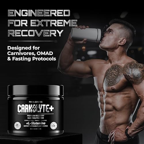 Miniatura 2 de Polvo de electrolitos prémium para carnívoro, ayuno y OMAD, Keto  Mezcla sin sabor sin carbohidratos con glutamina  sodio, potasio, magnesio  45