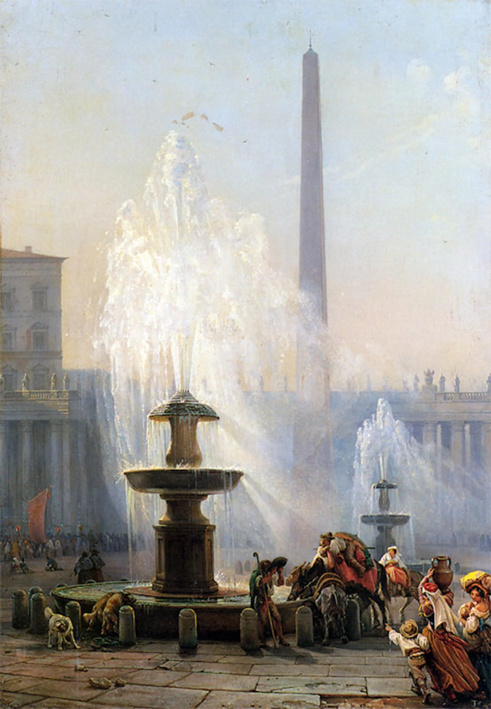 ARTXLXXBN Famous Painting Art Wall Decor Abstract Art Picture Piazza San Pietro Friedrich Nerly the Younger Animal Pictures for Home Decor 60x90cm