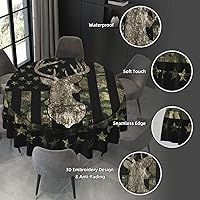 Vista 84 de YETTA YANG Paño de Mesa Redondo de Dulce de Chupachups Gótico en Negro y Blanco de 60 Pulgadas, Cubierta de Mesa Decorativa de Tela para Mesas