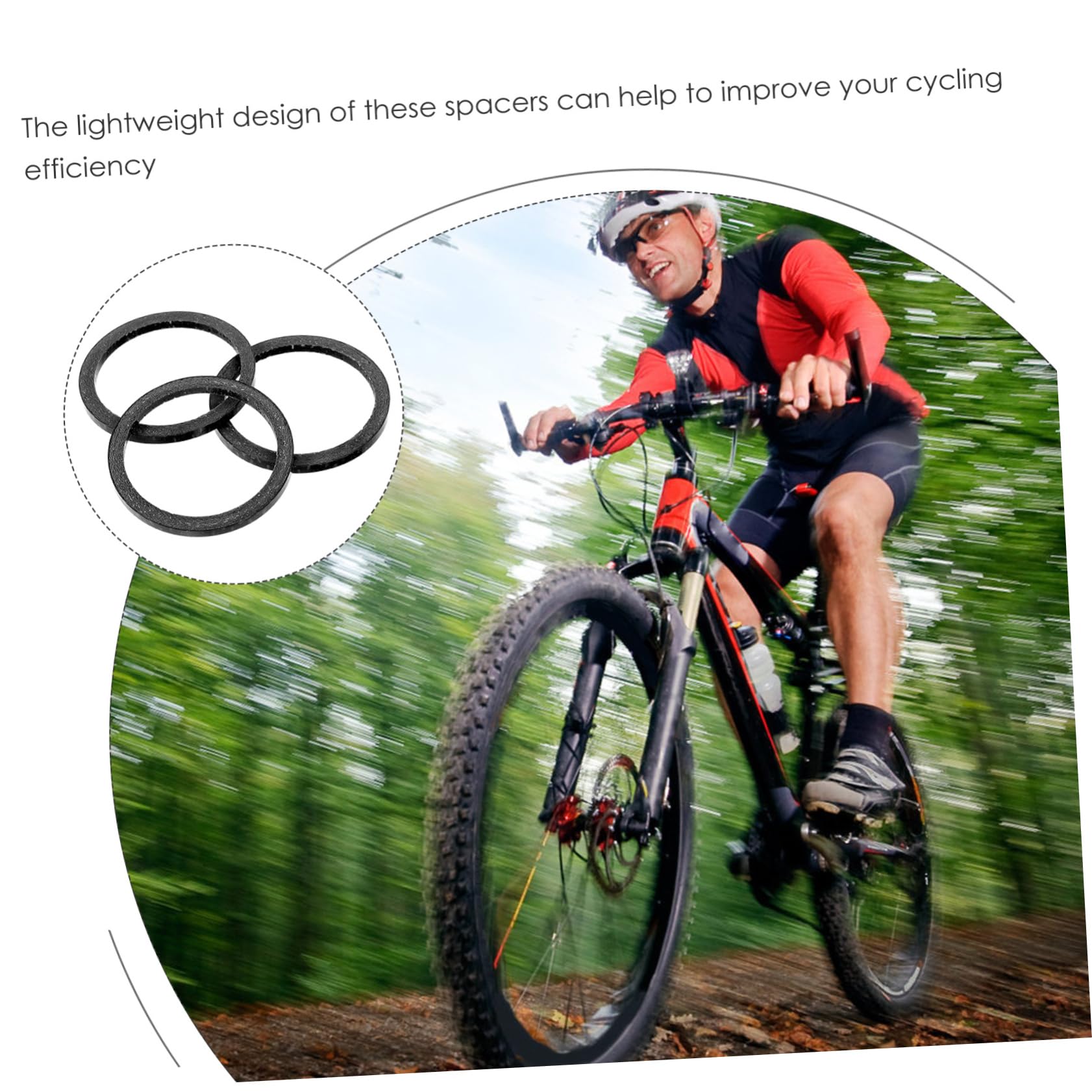 Abaodam Enhance Your Ride 3pcs Carbon Fiber Bike Headset Spacers Versatile Bike Washer Spacer for and Road