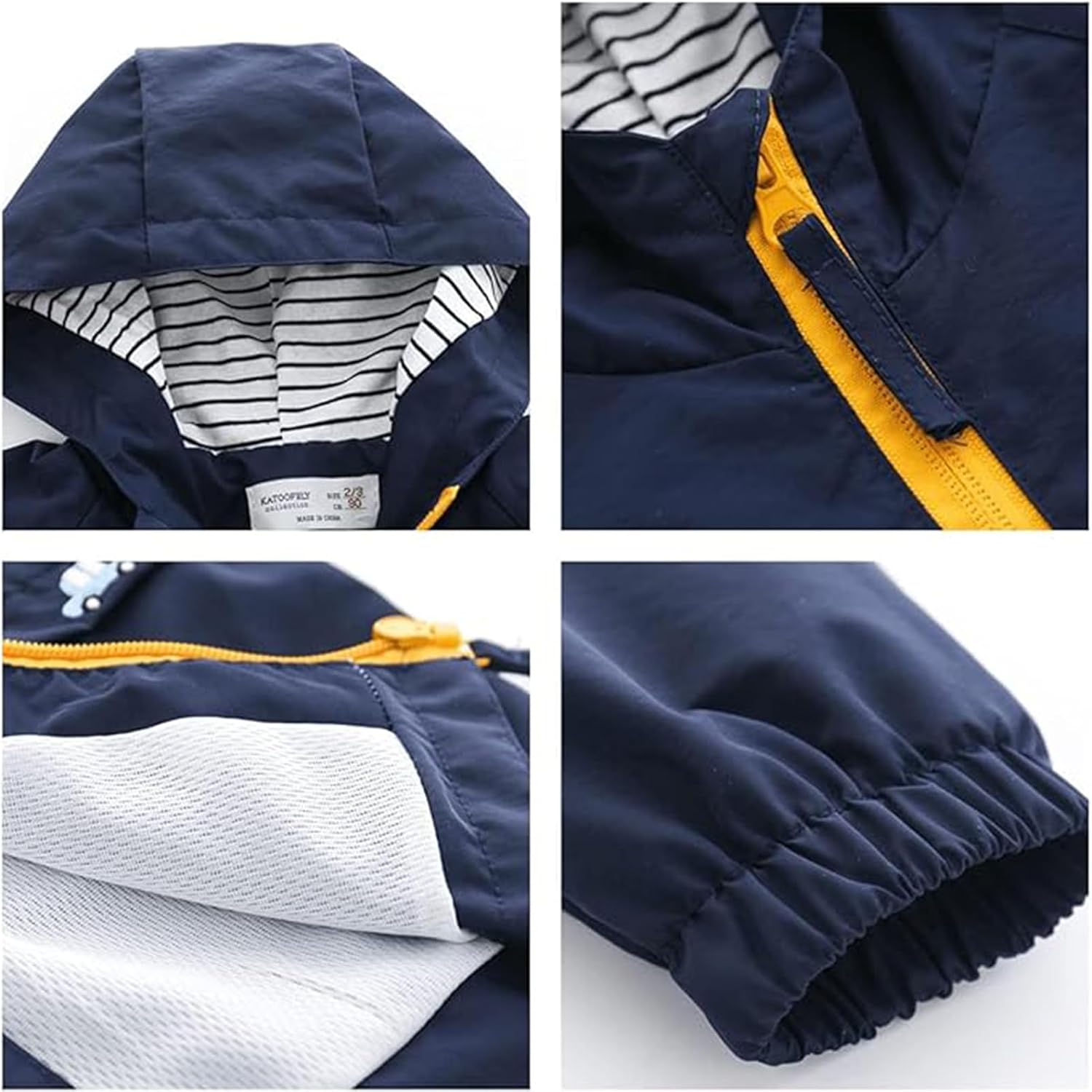 Toddler Boys Windbreaker Outerwear Baby Lightweight Hooded Zip Jackets Casual Coat