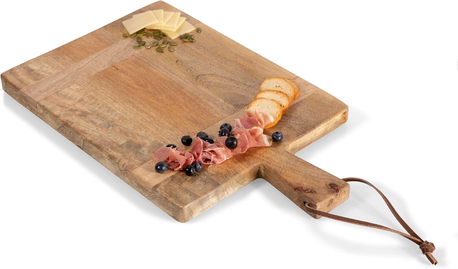 TOSCANA - a Picnic Time brand - Ravi Rectangle Charcuterie Board, Wood Serving Platter, Cheese Board, (Mango Wood)