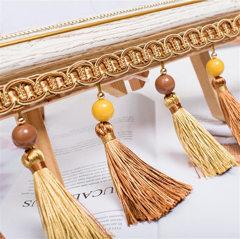 Amazon.co.jp: フリンジ タッセル トリム 編組ビーズ 6ヤード 2色