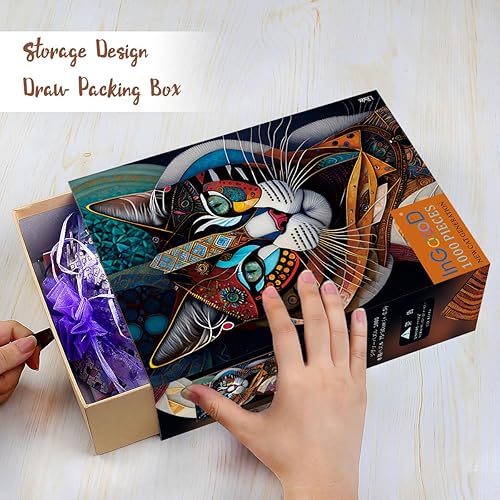 Miniatura 3 de Ingooood Rompecabezas de 1000 piezas - Serie Cat - Nueva generación de gatos - Juguetes de entretenimiento para adultos, graduación especial o