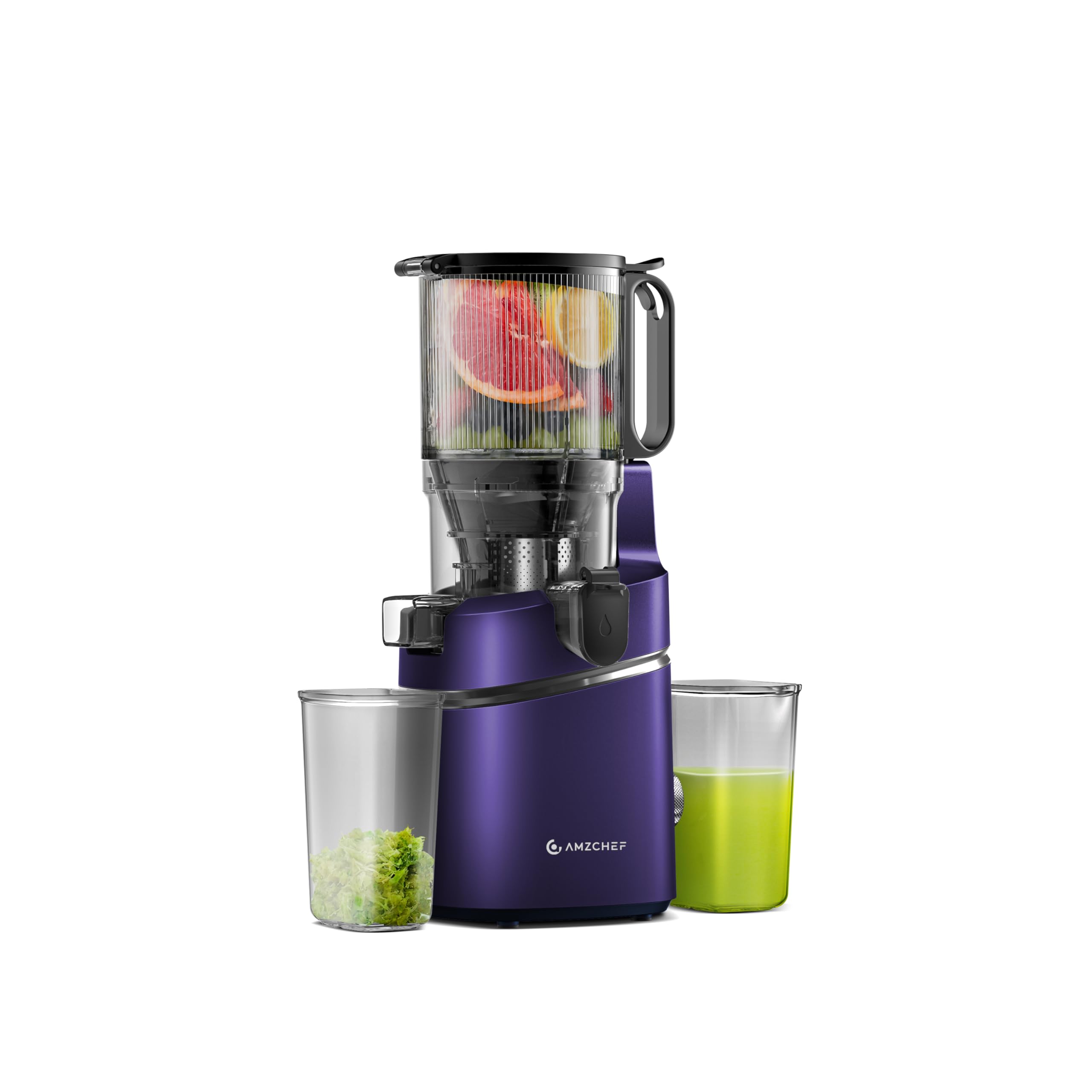 AMZCHEF Juicer Machines 5 8 Extra Self-Feeding Cold Press Juicer for Whole Vegetable Fruit Lemon Juice Extractor Machine