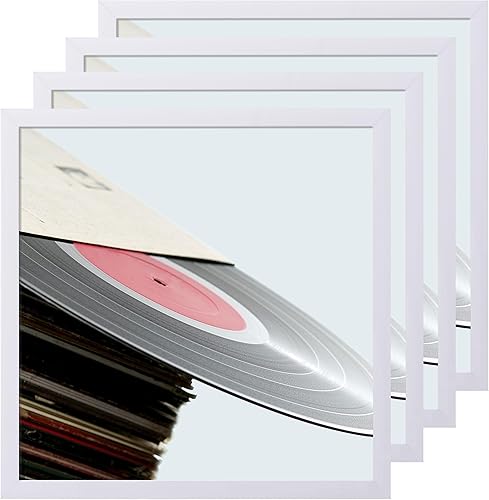 eletecpro Marcos para discos de 12.5x12.5 pulgadas, blancos, resistentes y ligeros, marco de PVC para álbumes de vinilo hecho para exhibir discos de