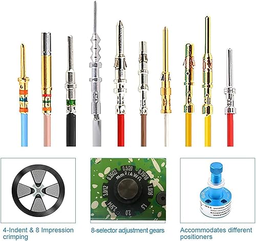 Miniatura 4 de JRready ST2165 M22520/1-01 Kit de herramientas de crimpado NEW-ASF1G Herramienta de crimpado con ajuste de tornillo universal UF2-5 y PH102
