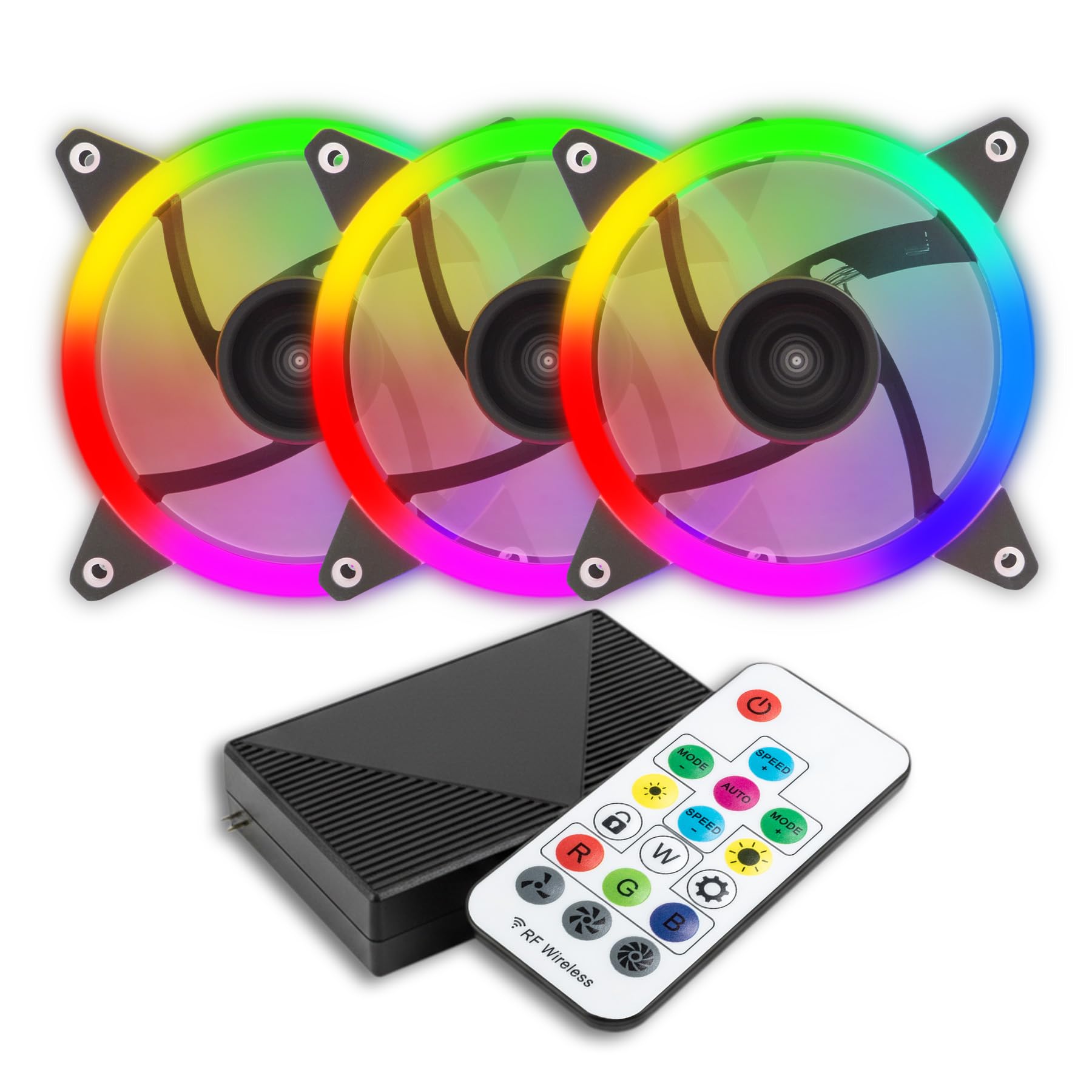 KIT 3XVENTILADORES UNYKACH RING LED ARGB 120MM