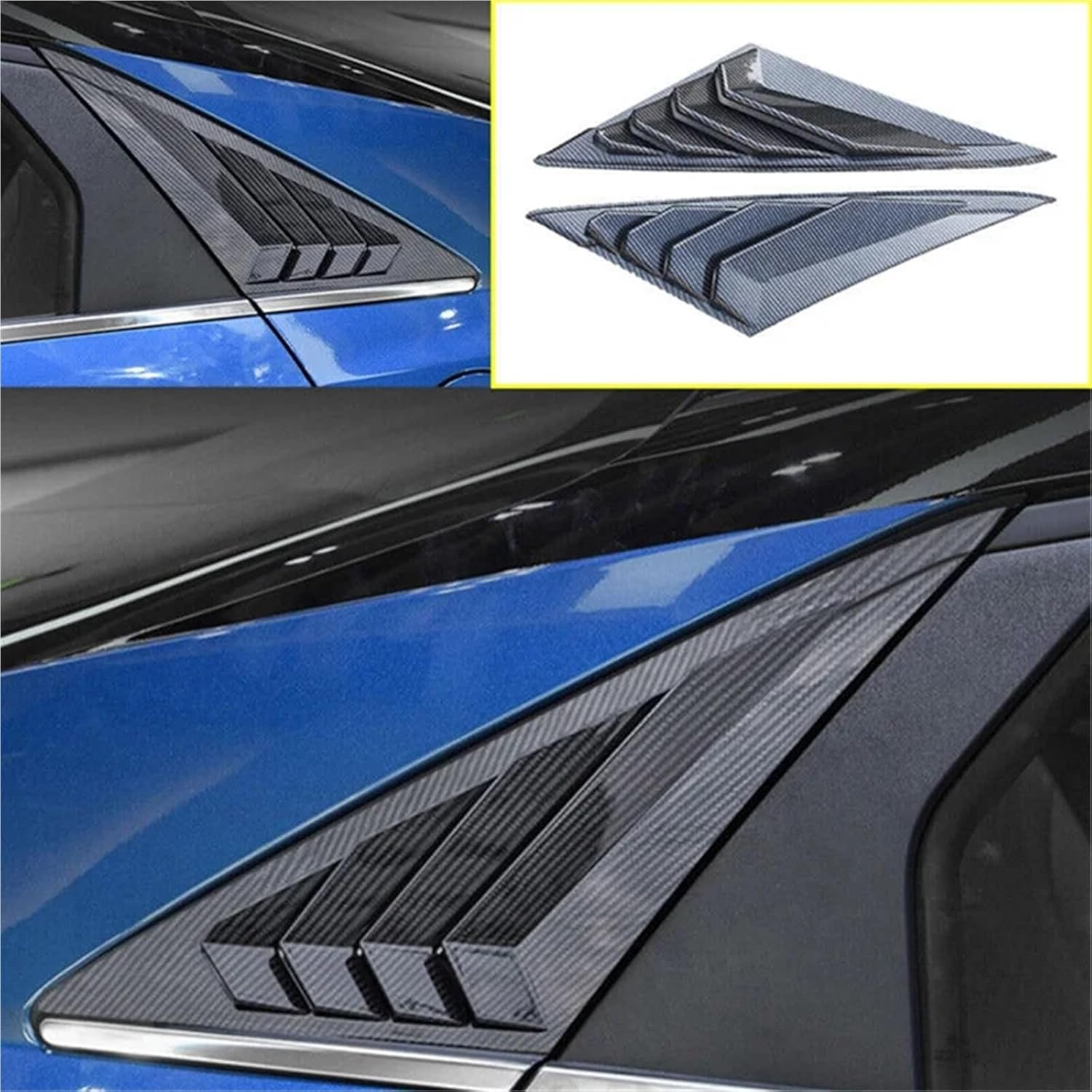 1 Pair Rear Window Louver Cover Side Vent Quarter Window Louver Shutter Cover Trim Compatible with Hyundai Elantra 2021-2023