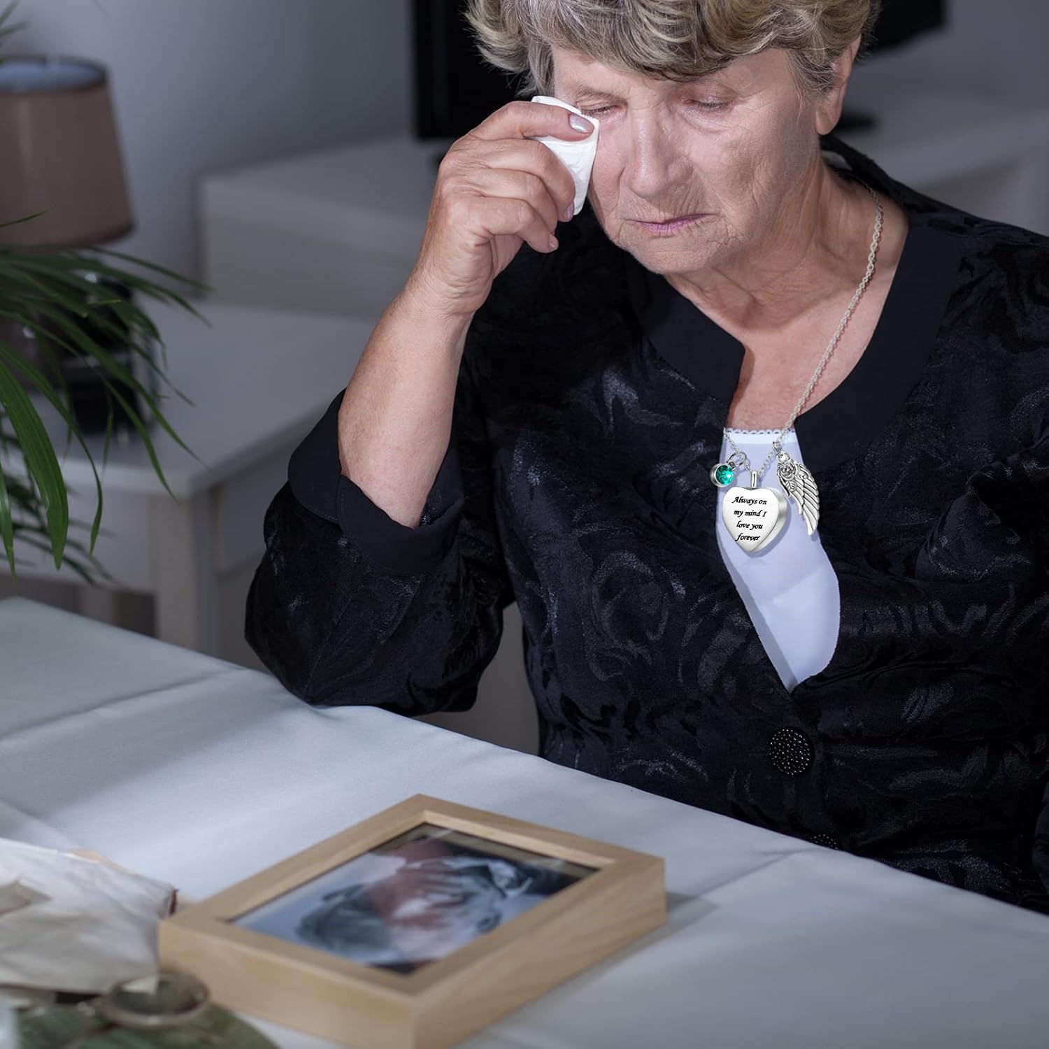 Fumete 5 Pcs Urn Necklace for Ashes Cremation Keepsake Necklace for Ashes of Loved Heart Cross Cubic Stainless Steel Memorial Locket Urn Keepsake Jewelry for Women Men, 5 Styles - Image 6