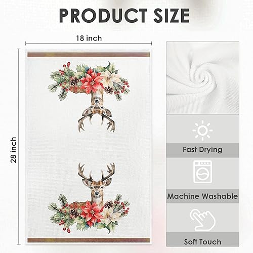 Miniatura 2 de Juego de 2 toallas de mano de 18 x 28 pulgadas de microfibra suave, reutilizable, súper absorbente, juego de 2 toallas de mano para cocina, baño,