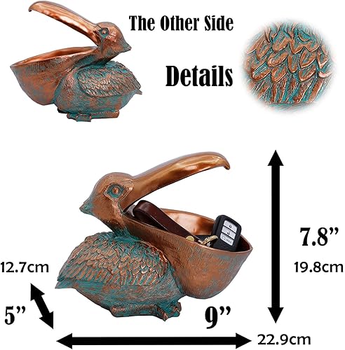 Miniatura 2 de Pelican - Decoración de mesa de estatua para el hogar y la oficina, decoración creativa de resina de Pelícano, cesta de almacenamiento, adorno
