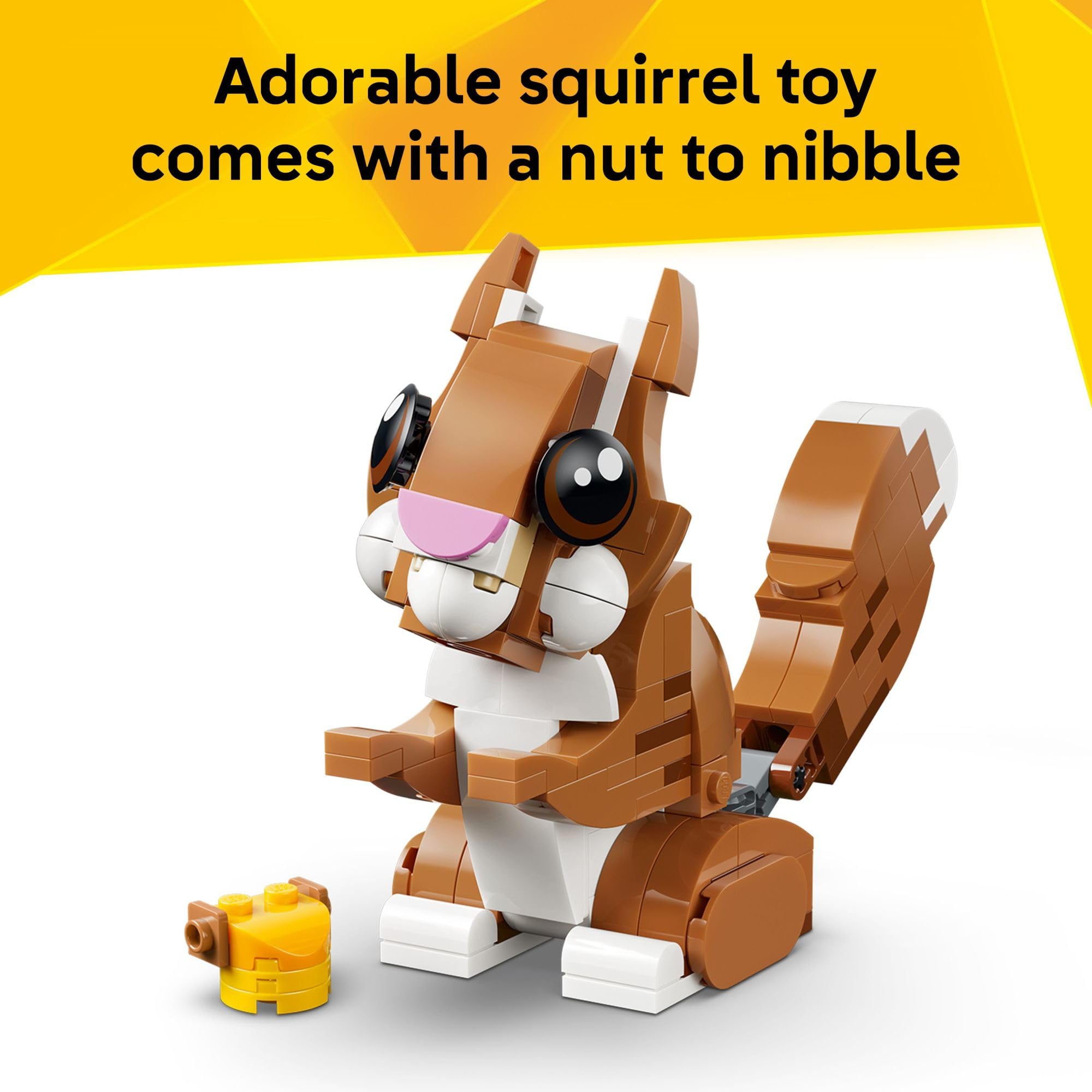 LEGO Creator 3 in 1 Cute Animals: Playful Puppy Dog Building Toy - Bedroom Decor for Girls & Boys, Ages 8+ - Gift for Birthdays - Build a Dog, Squirrel, or Duck - 31382