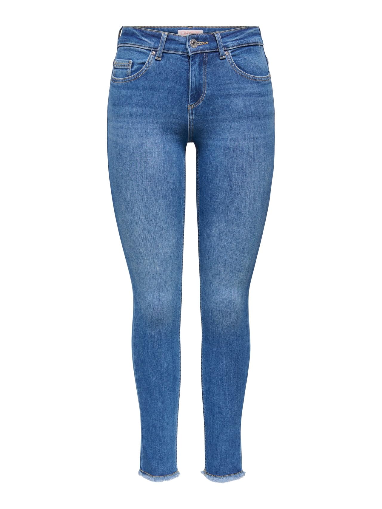 Only Women's Medium Blue Denim Onlblush Mid Sk Ank Rw Dnm Rea1319 Noos Jeans,