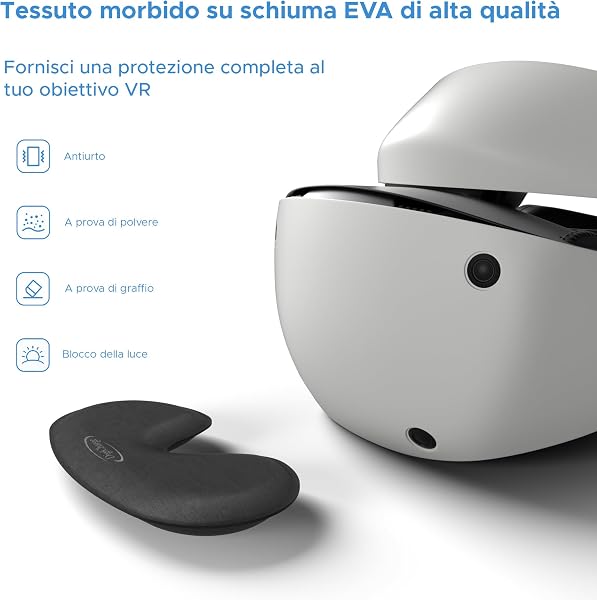Digicharge Copriobiettivo per PS VR2, PS VR 2 Lente Copertura, PSVR2, Protezione Antipolvere e Antigraffio, Schiuma Spessa 14 mm, Protegge Tutte dalla Polvere, Incluso il Sensore - 2