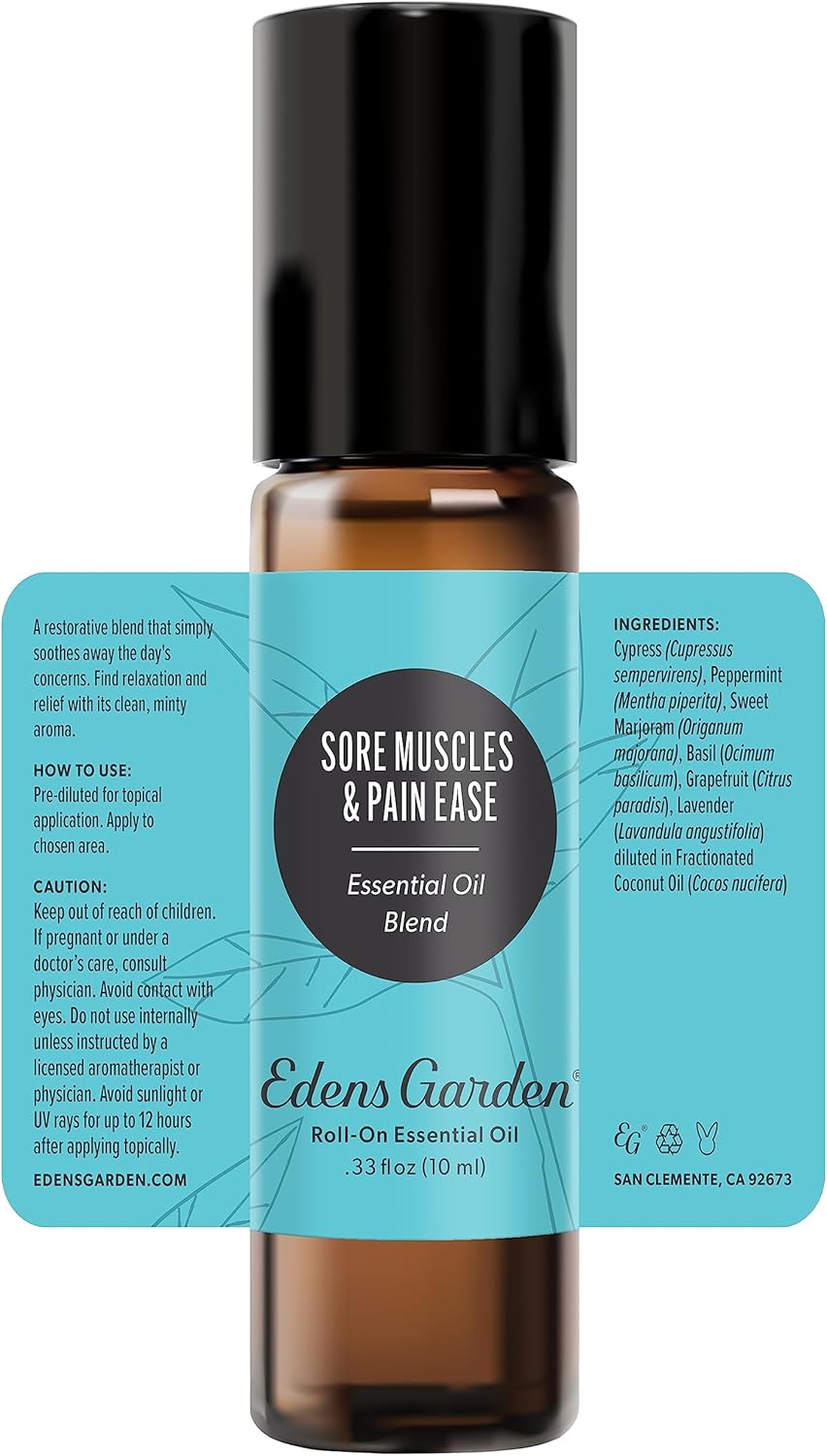 Edens Garden Sore Muscles & Pain Ease Essential Oil Roll-On Blend- 100% Pure Premium Grade, Natural, Therapeutic, Aromatherapy, Kid & Skin Safe, The Best for Body Pre-Diluted 10 ml (.33 fl oz) - Image 9