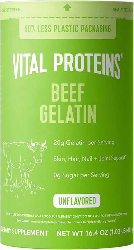 Beef Gelatin Powder - Grass-Fed 16.4 oz | Grass-Fed Beef Gelatin, Supports Culinary & Baking Applications, Unflavored, 23 Servings