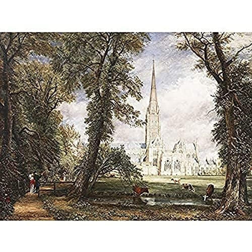 John Constable Salisbury Cathedral From The Bishops Garden Art Print Canvas Premium Wall Decor Poster Mural
