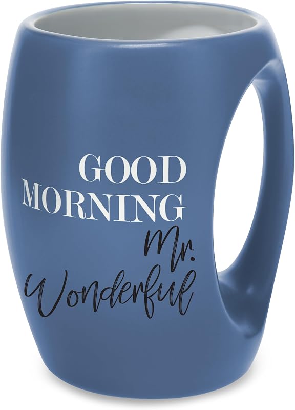 Good Morning Mr. Wonderful - 16 oz Green Coffee Mug Tea Cup Gift From Husband Boyfriend Anniversary Wedding Birthday Long Distance Present