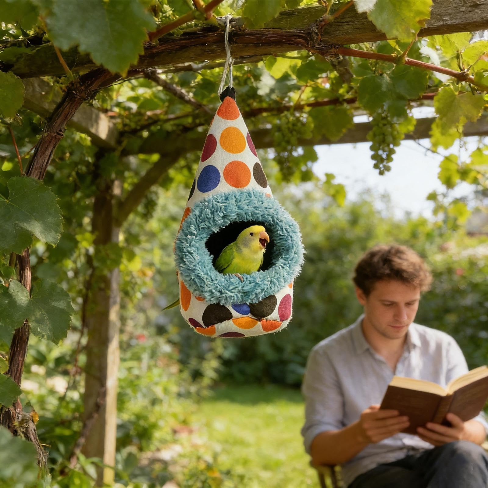 Lit pour cage à oiseaux en peluche, nichoir à oiseaux pour cage | pour se reposer, nicher, inséparable, canari, calopsitte et pinson