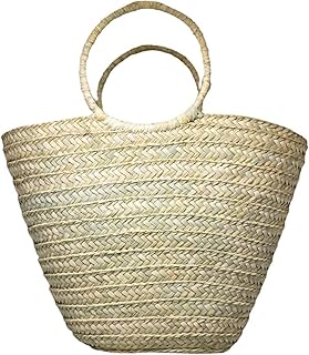 Arid The Palms Women Round Handle Bag,22" Deep 35cm Handmade,100% Natural