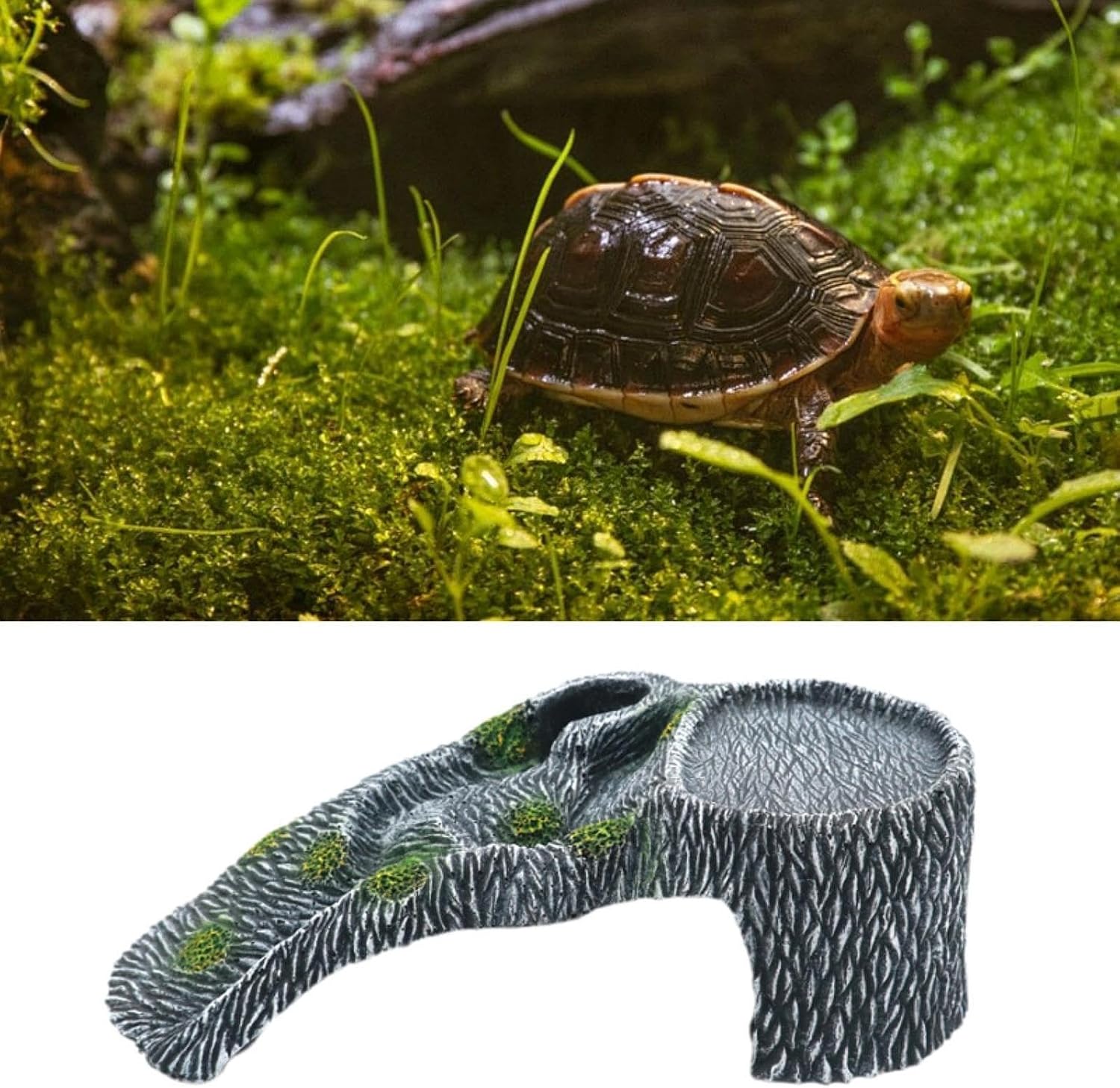 Generic Hiding Turtles House Turtle Hide Cave, Habitat Pet Habitat Turtle Basking Cave, Reptile Basking Decor for Amphibians, L