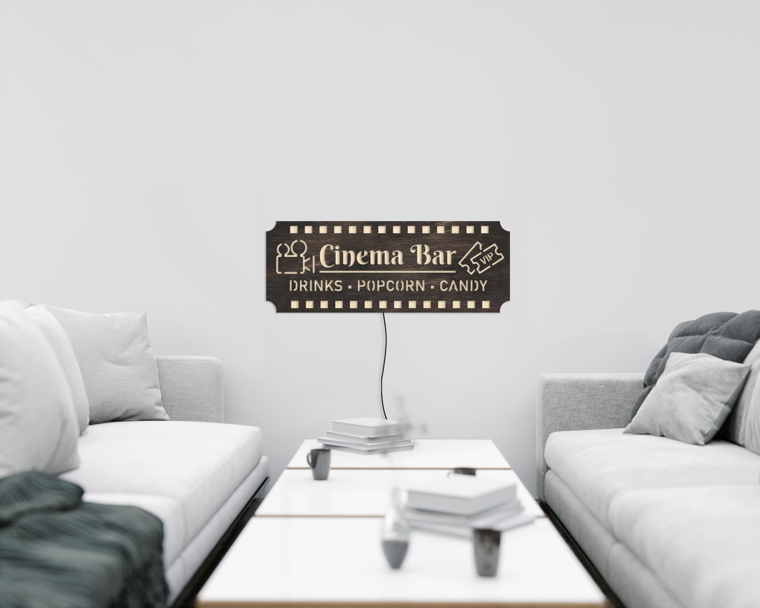 Insegna al neon Cinema, decorazione da parete LED Luce per bar e film