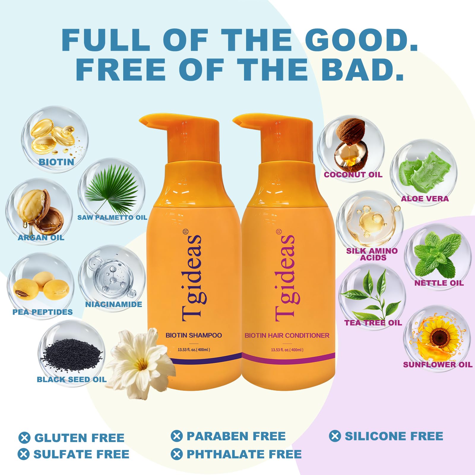 Tgideas Biotin Shampoo & Conditioner Set for Thinning Hair