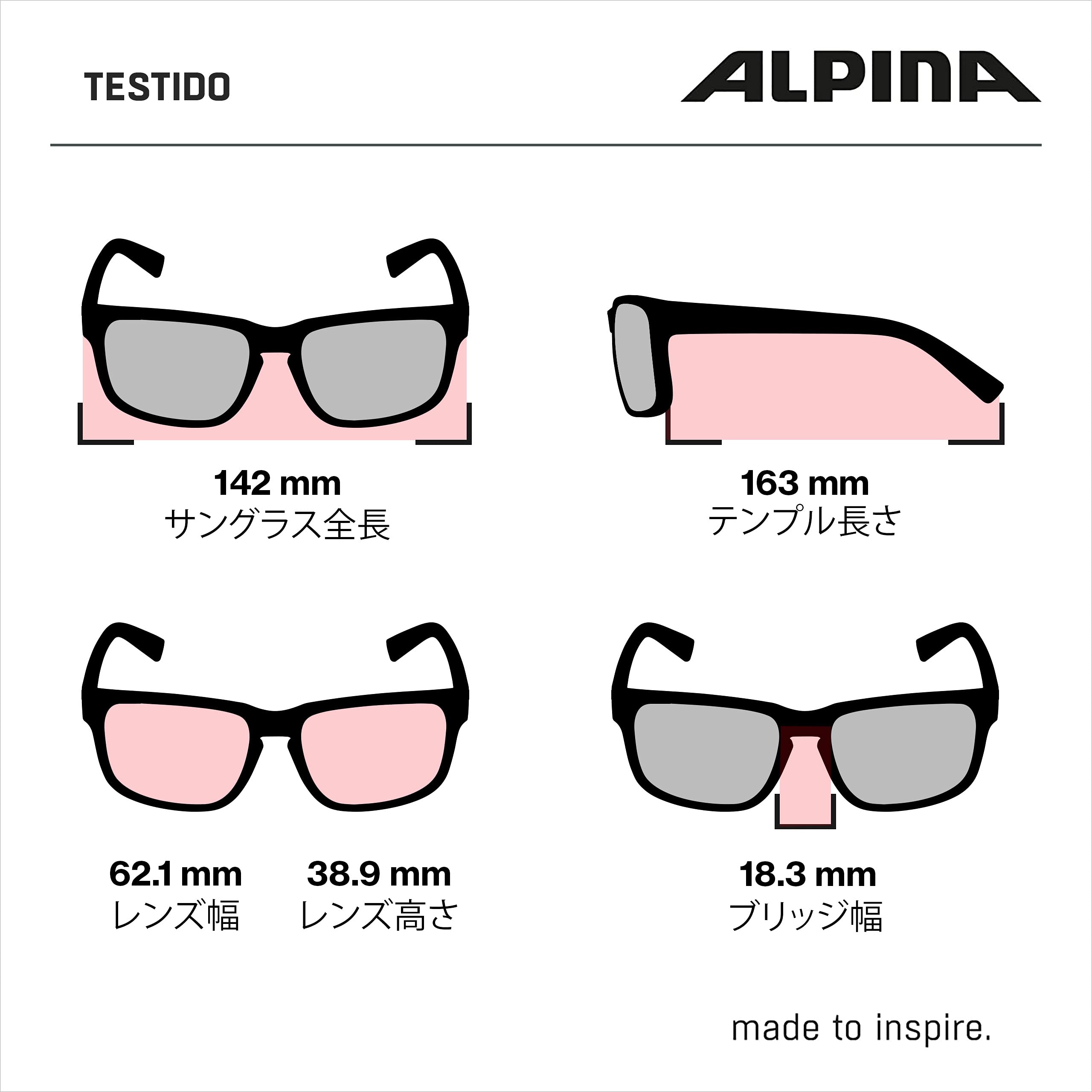ALPINA Testido. Occhiali sportivi Unisex - Adulto (Pacco da 1)