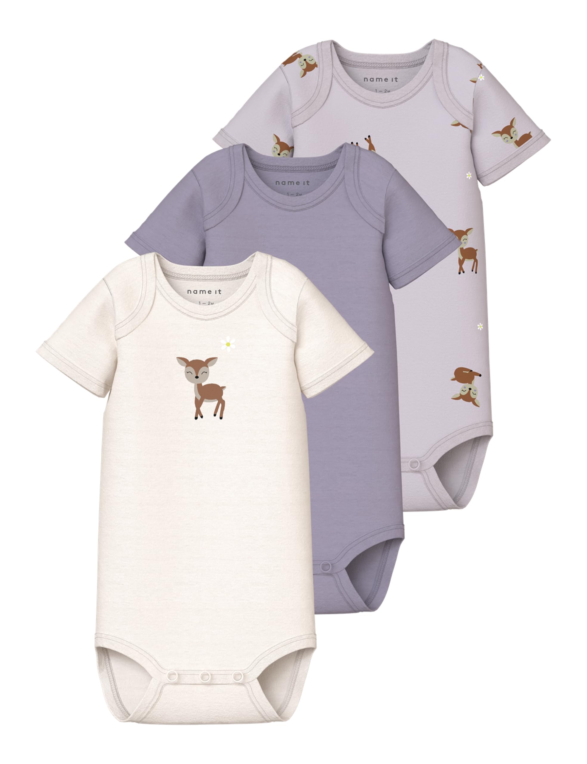 NAME IT Damen Nbfbody 3p Ss Lilac Marble Deer Noos Nbfbody 3P Ss Lilac Marble Deer Noos (1er Pack)