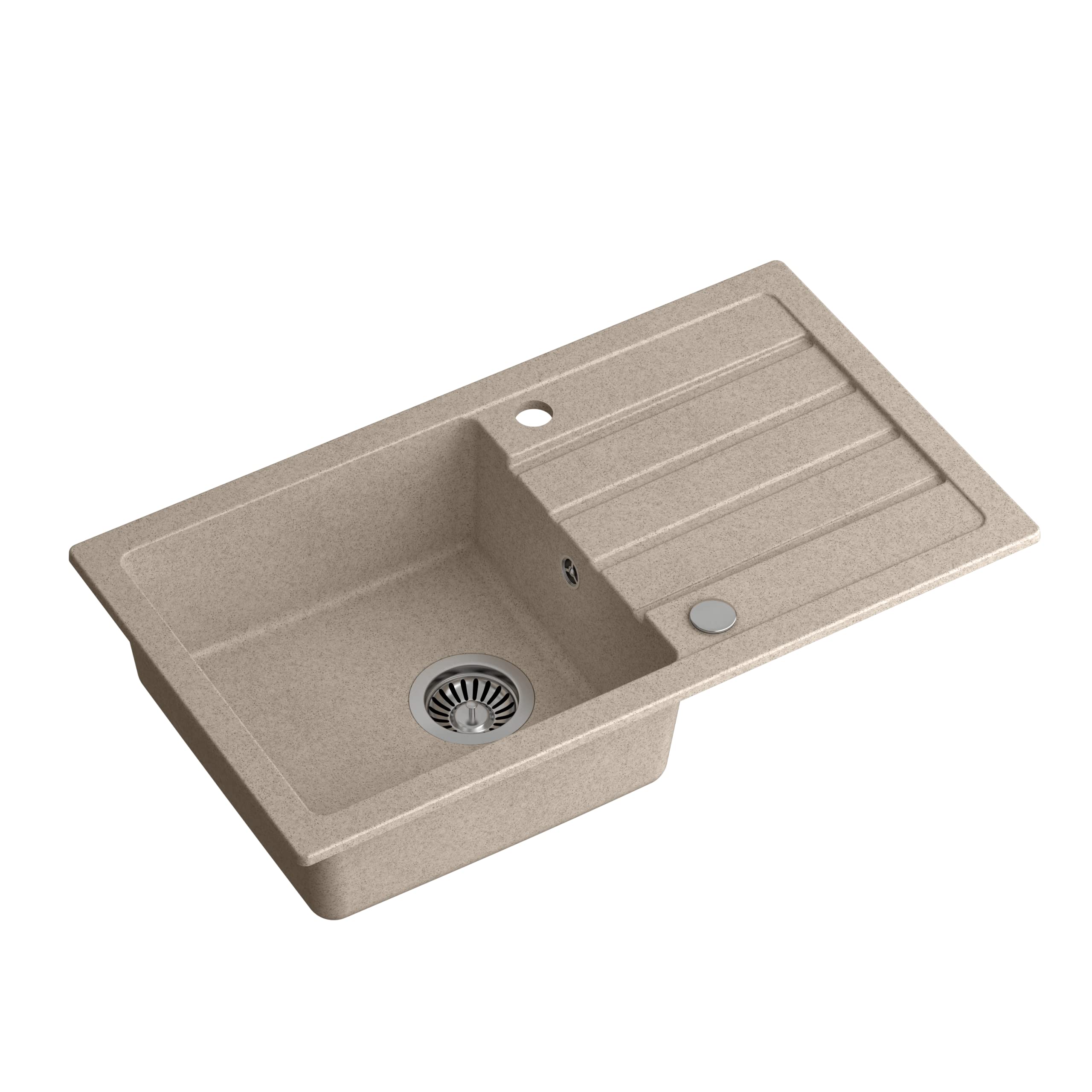VBChome Fregadero con grifo de 77 x 44 cm, color beige