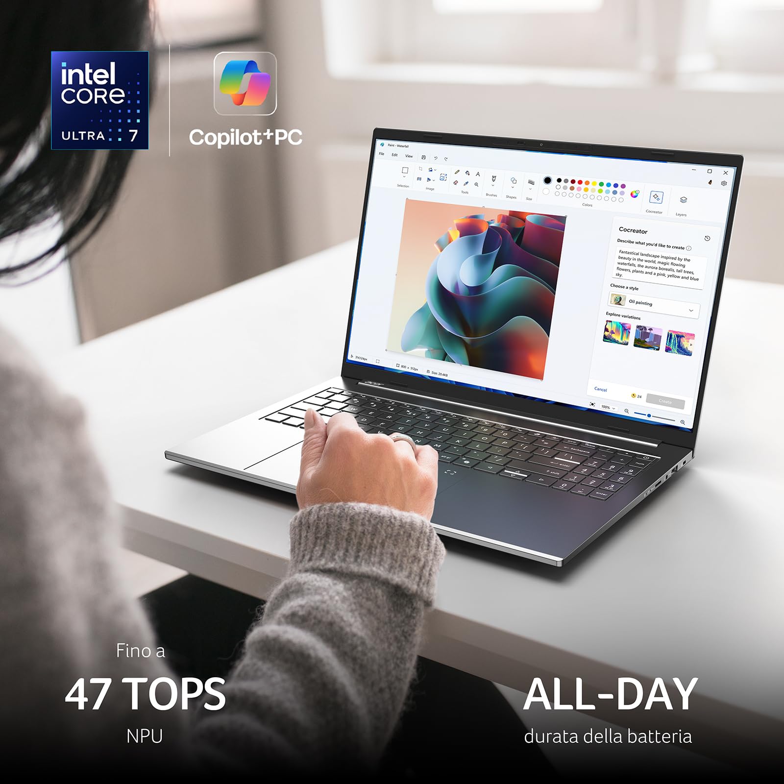 Acer Swift Go 16 AI Laptop 16" WUXGA+ OLED Intel Core Ultra 7 256V 16GB RAM 1TB SSD Copilot+ PC Windows 11 QWERTY