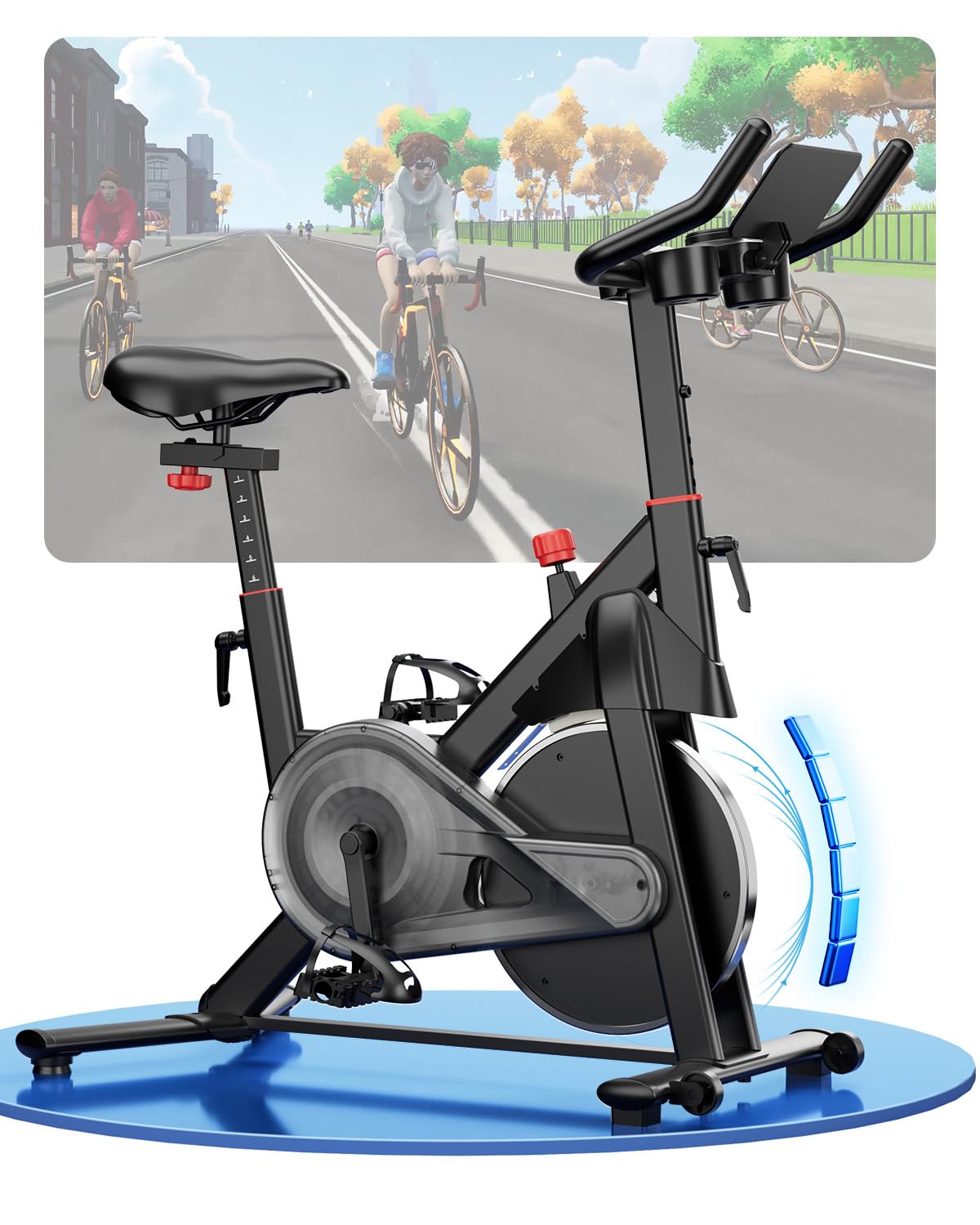 Copant Cyclette da Casa Professionale da Ciclismocon, Ciclette Resistenza Magnetica Regolabile, Bicicletta per Casa con Display Capacità di Peso 136 kg LCD e APP