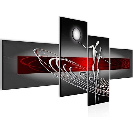 Runa Art Abstrakt Figuren Bild Modern 100 Made In Germany Wandbilder Liebespaar Rot Grau 4 Teilig 301242a Amazon De Kuche Haushalt Wohnen