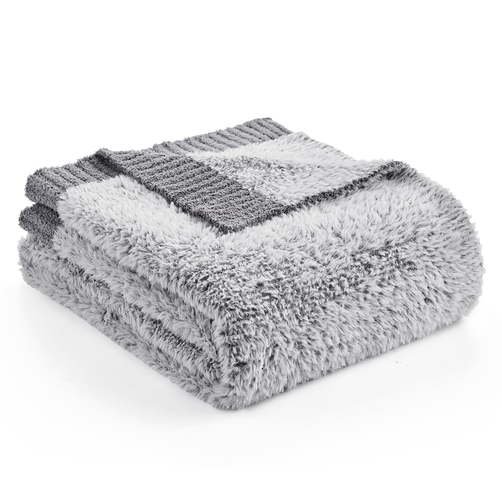Amélie Home Knit Throw Blanket for Couch, Super Soft Fuzzy Cozy Throw, Giftable Knitted Blanket for Women Men, Birthday, Sofa Bed Living Room Decor,