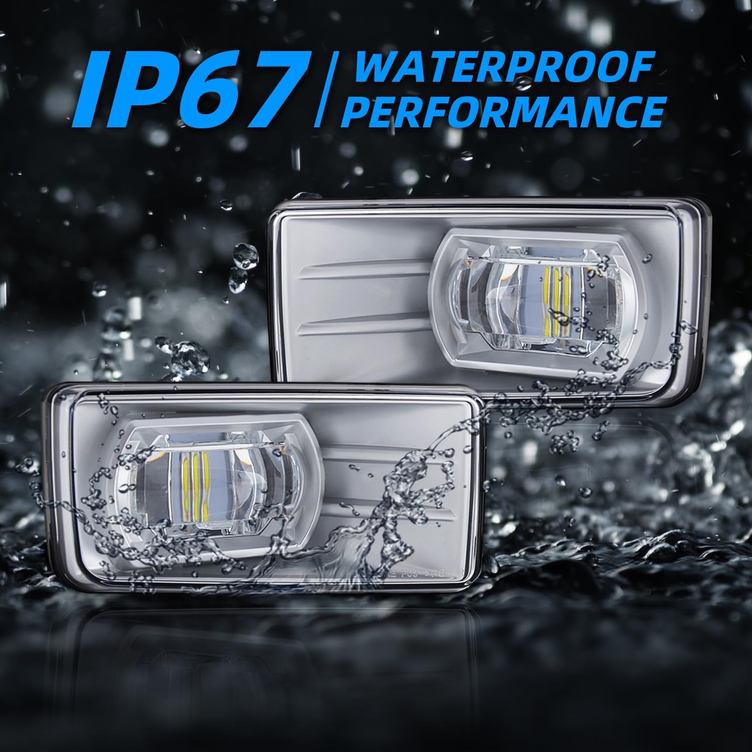 Premium LED Fog Light Assemblies For Chevy 2007-2013 Silverado 1500, 07-14 Silverado 2500HD/3500HD, 10-14 Tahoe, 07-13 Avalanche, 07-14 Suburban, 15-19 GMC Yukon, 4X4 Plug-and-Play, 12V 2Pcs